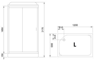 Душевая кабина Royal Bath HP левая стекло прозрачное 120x80см RB8120HP2-T-L